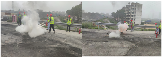 八达物流员工进行灭火器使用演练